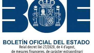 Reial decret llei 27/2020, de 4 d'agost, de mesures financeres, de caràcter extraordinari i urgent, aplicables a les entitats locals.